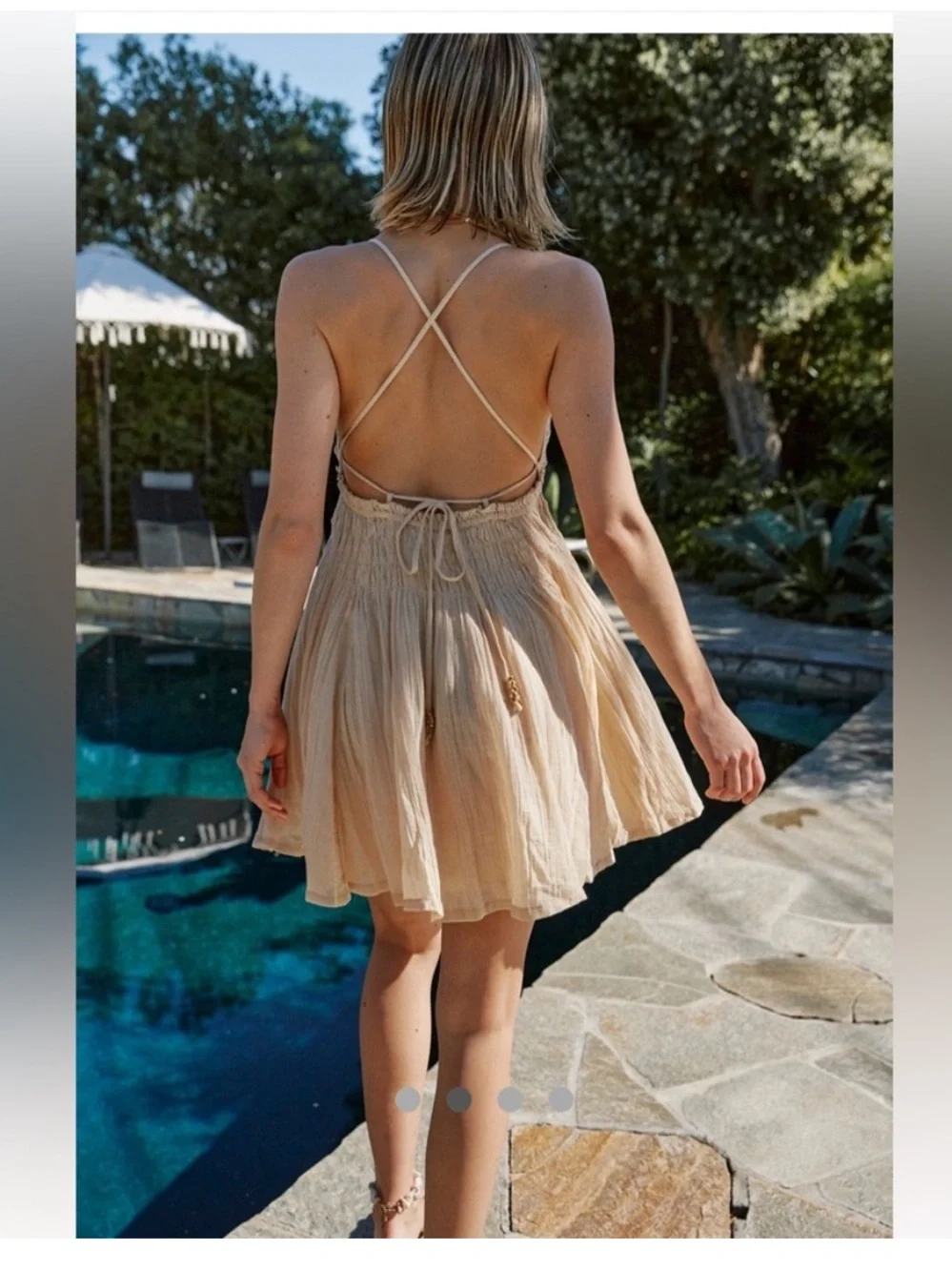 Free People Forever Favorite Mini Dress XS Peach Sands